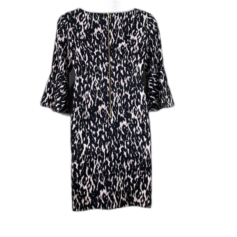 Calvin Klein Animal Print Bell Sleeve Sheath Dress Womens Size 14 Career office - Picture 2 of 9